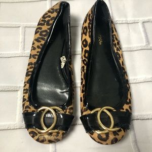 Calf hair ballet flats